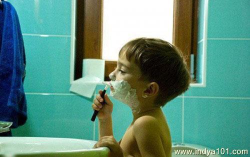 Funny Indian Kids Child Shaving