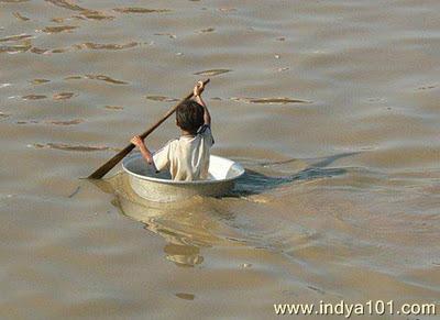 Indian child boat funny