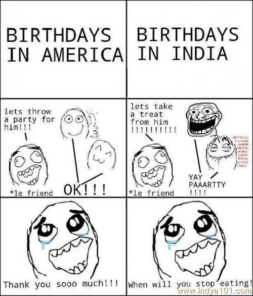 Birthdays in America vs in India