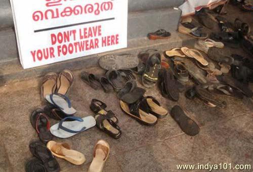 Signboard about footwear