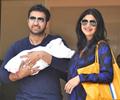 Shilpa Shetty and Raj Kundra with their newborn baby