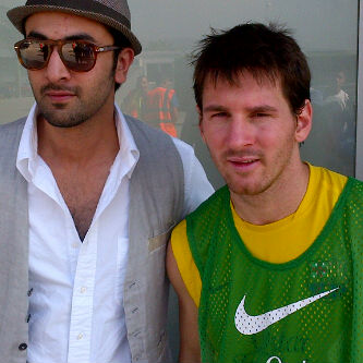 Bollywood's Rockstar Ranbir Kapoor meets Soccer star Messi 