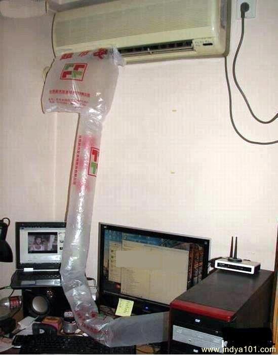 Funny Picture Jugaad Computer air-conditioning (Amazing) 