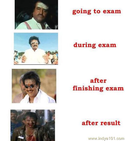 Reactions during exams.