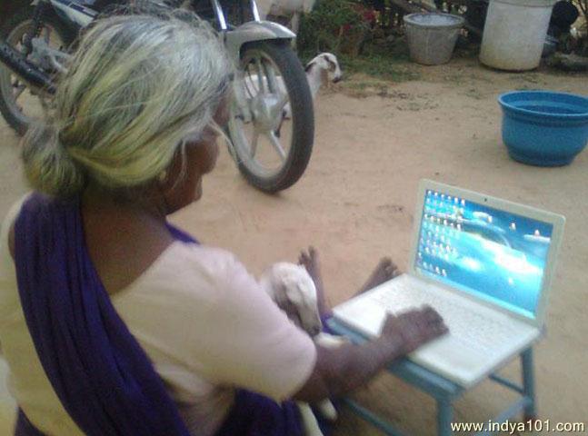 Funny Picture old-lady-women-with-laptop-funny-india (People) 