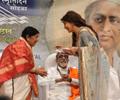 Madhuri Dixit and Lata Mangeshkar at 70th Master Dinanath Mangeshkar Awards