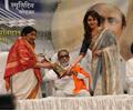 Madhuri Dixit and Lata Mangeshkar at 70th Master Dinanath Mangeshkar Awards