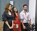 Kangna Ranaut, Chirag Paswan, Kabir Bedi on the sets of ''One and Only''