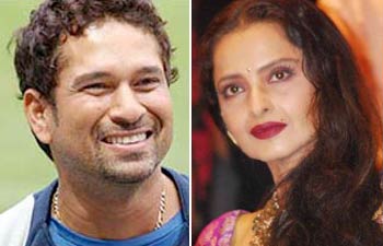 Bollywood cheers for Rekha, Sachin